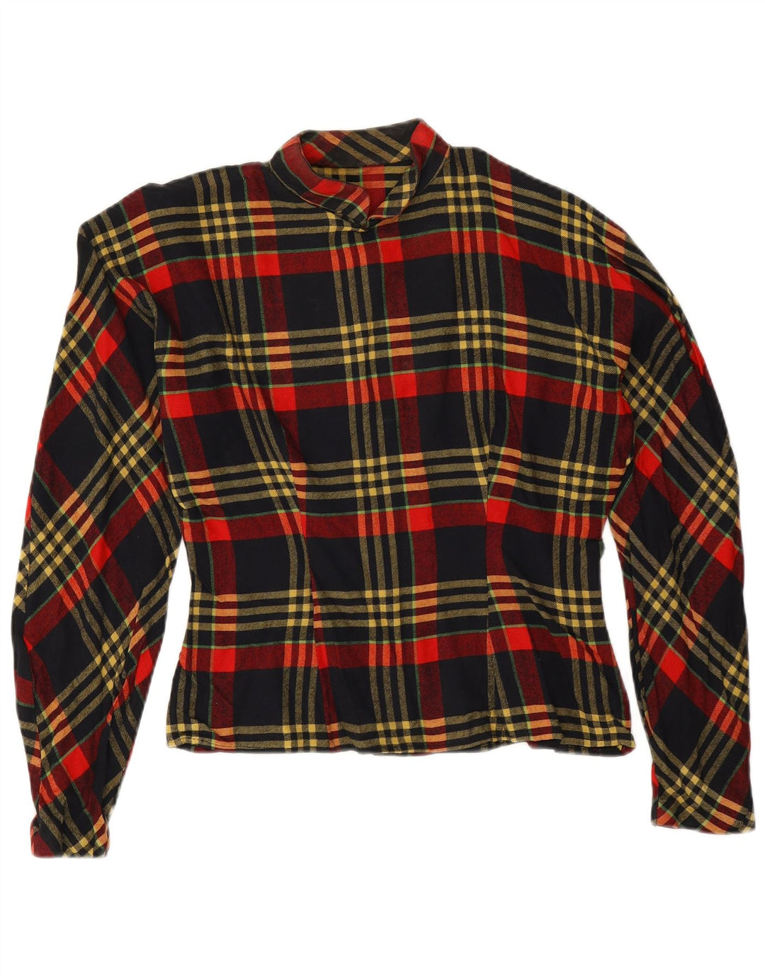 Vintage Dame Langærmet Bluse Top UK 14 Large Red Check