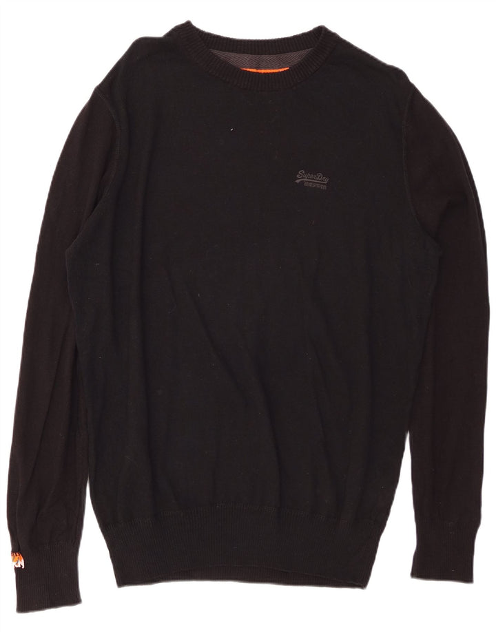 SUPERDRY Herre sweater med rund hals XL sort bomuld