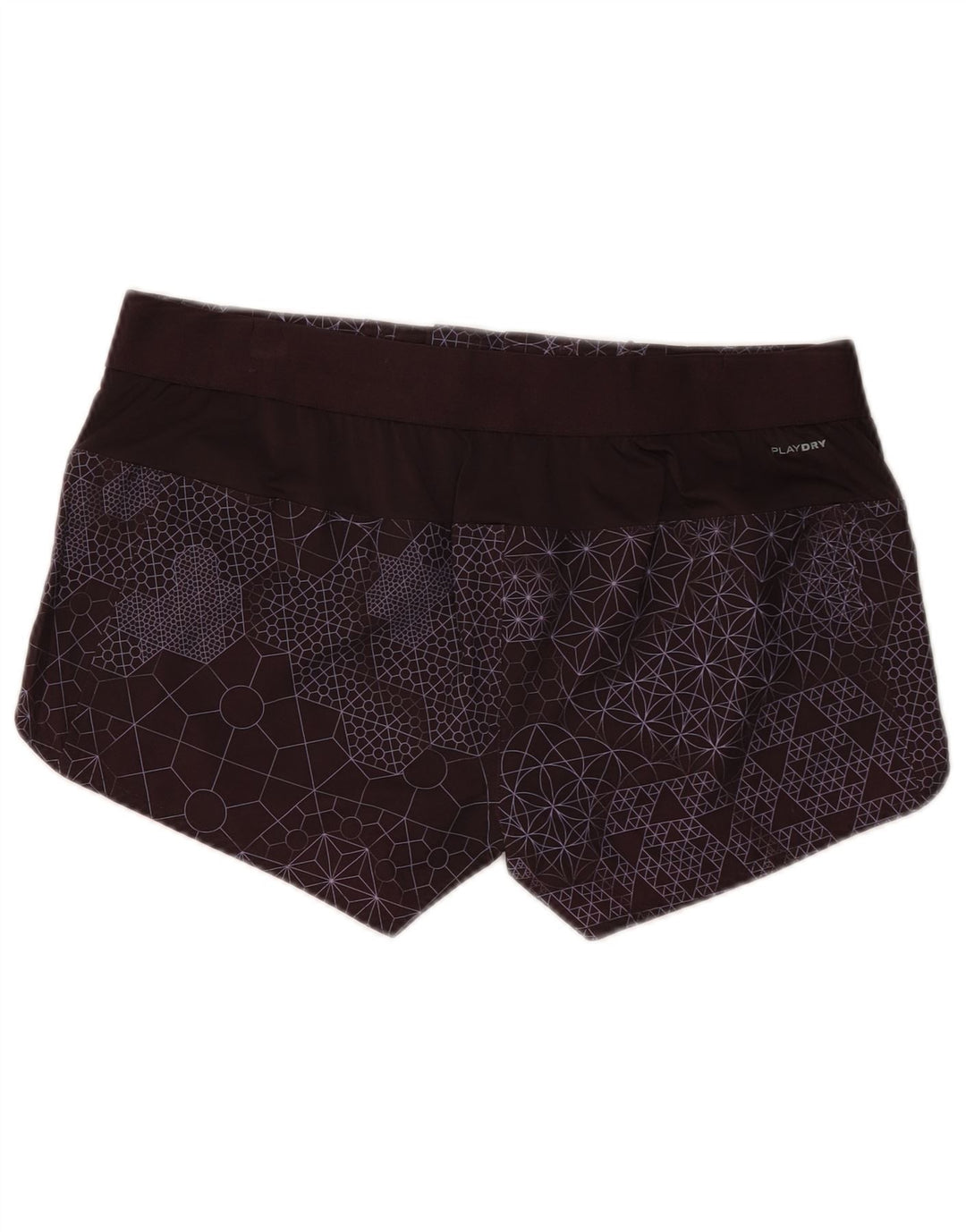REEBOK Womens Graphic Swimming Shorts UK 12/14 Medium  Brown Geometric