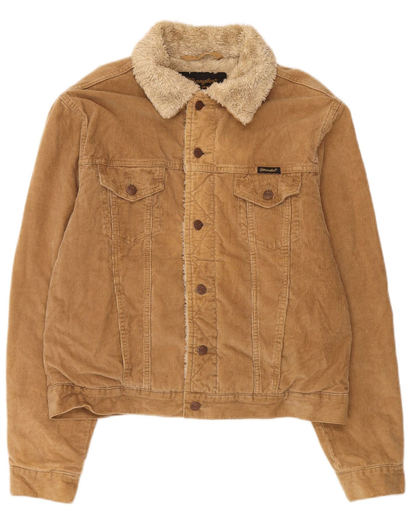 Wrangler Herre Sherpa Corduroy-jakke UK 40 Stor Beige Bomuld