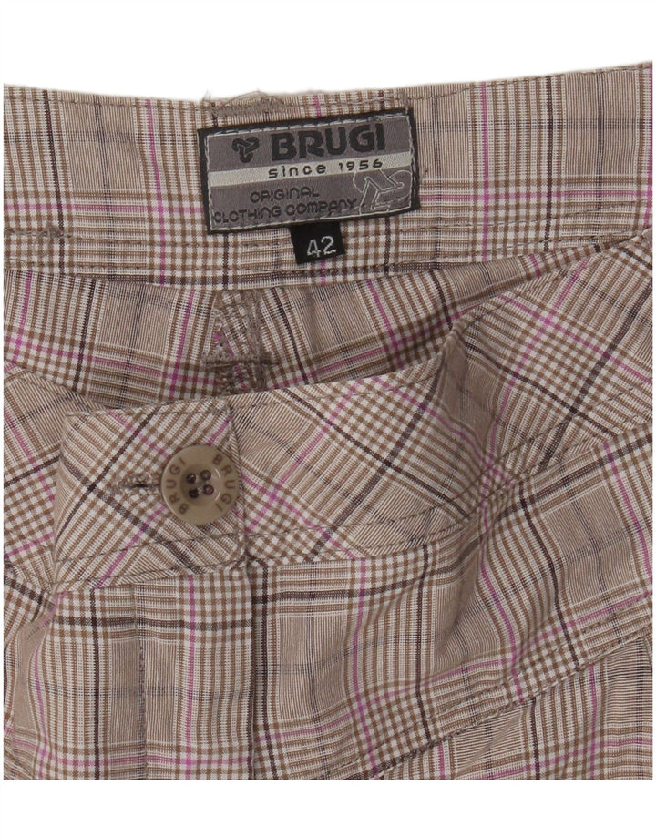 Brugi Casual Shorts til kvinder IT 42 Medium W30 Grå ternet