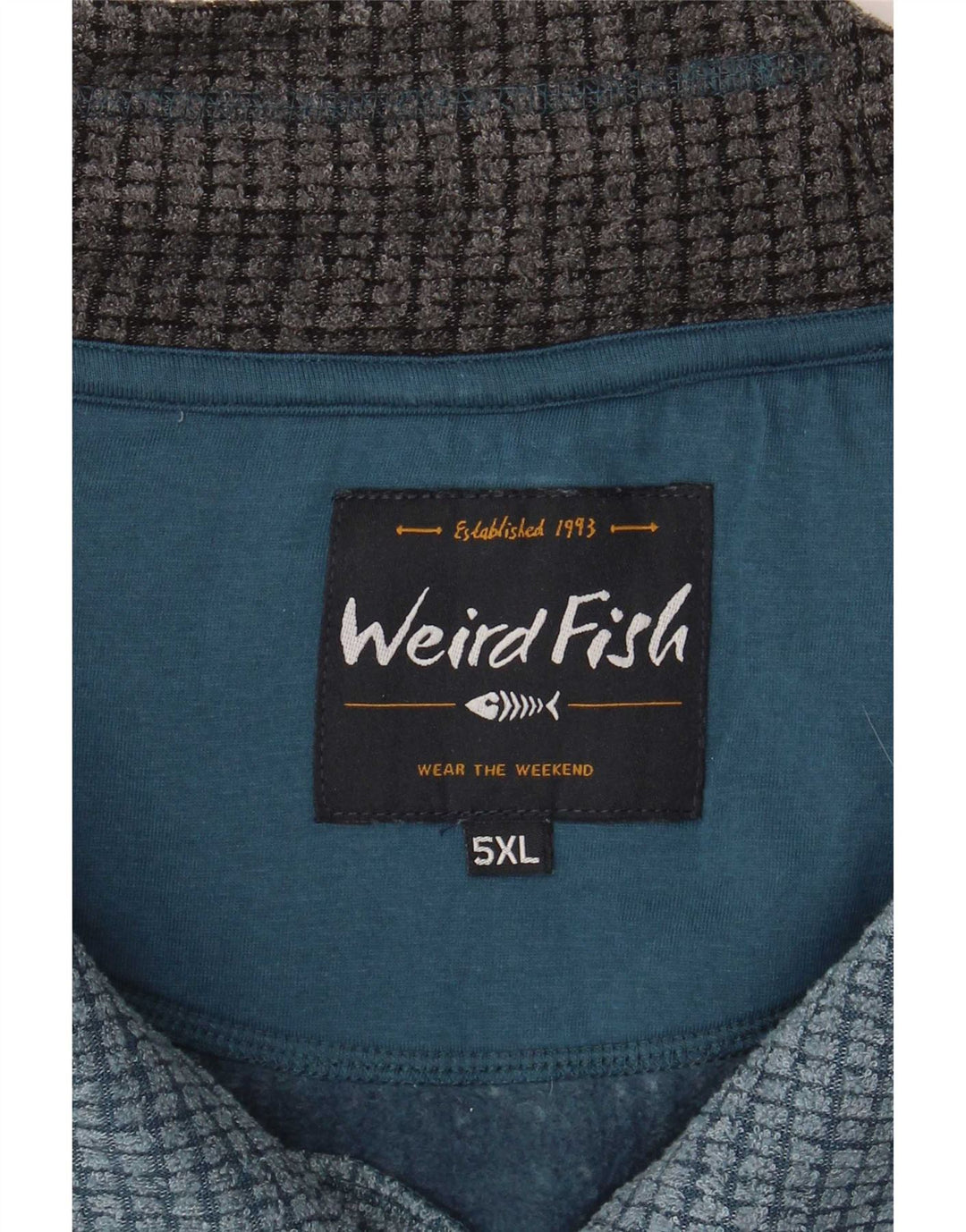 Weird Fish Herre Zip Neck Sweatshirt Jumper 5XL Blå