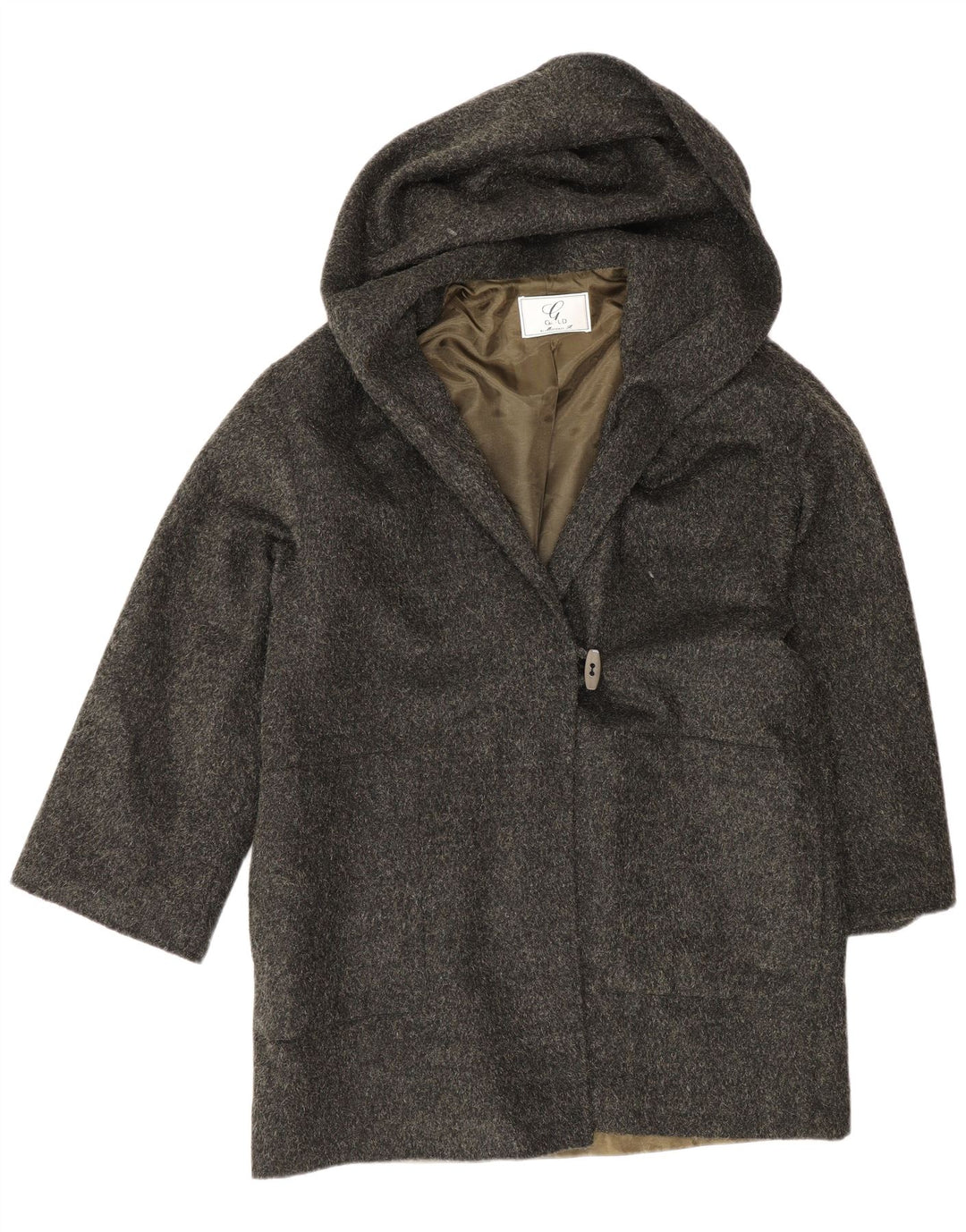 Guld af Michael H Dame Loose Fit Overfrakke UK 12 Medium Green Wool