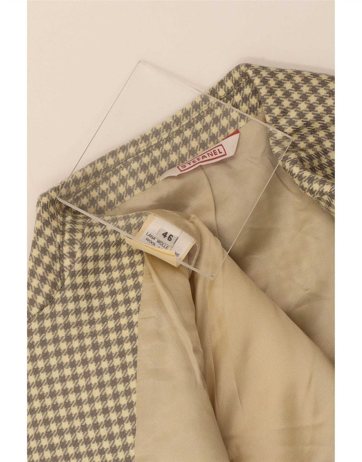 Stefanel Herre 3-knaps blazerjakke IT 46 Small Grey Ternet Wool