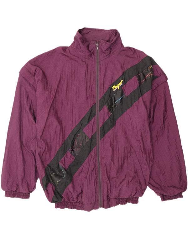 Vintage træningsdragt til mænd Top jakke 2XL Maroon Colourblock Nylon