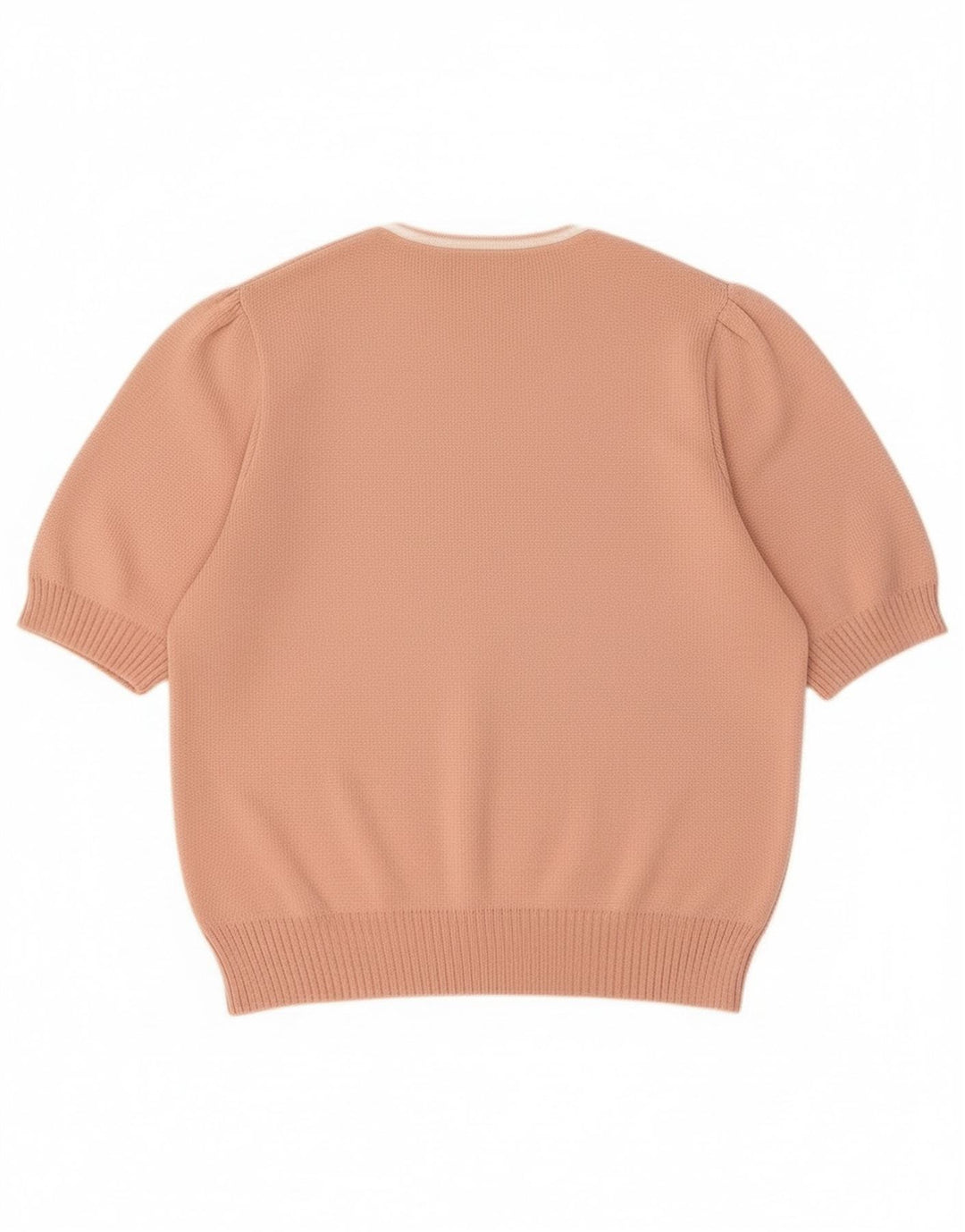 Vintage Dame V-hals sweater UK 12 Medium Pink Colourblock