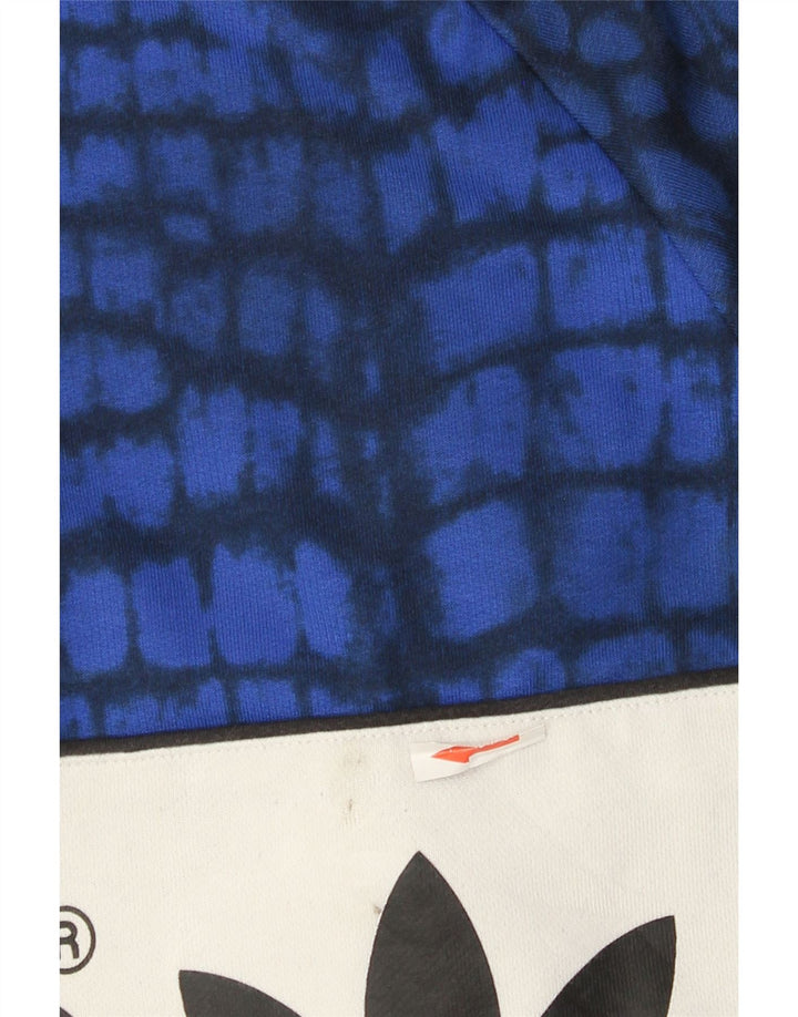Adidas Graphic Sweatshirt Jumper UK 16 Large Blue Colourblock