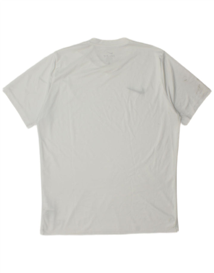 Nike Herre Dri Fit T-Shirt Top XL Hvid Polyester