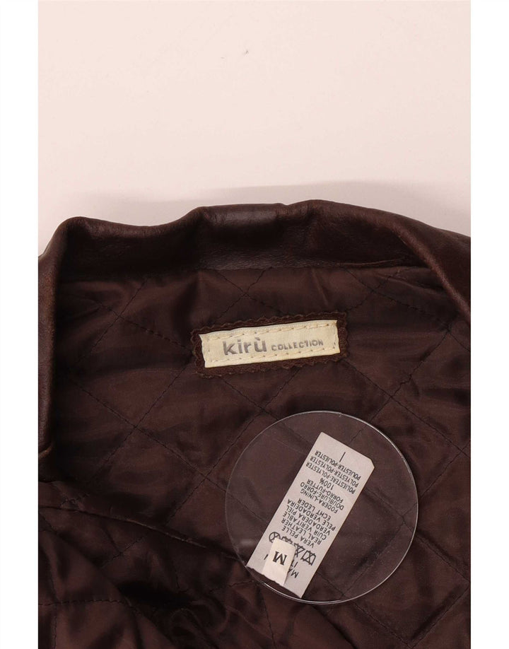 Vintage læderfrakke til kvinder UK 12 Medium Brun