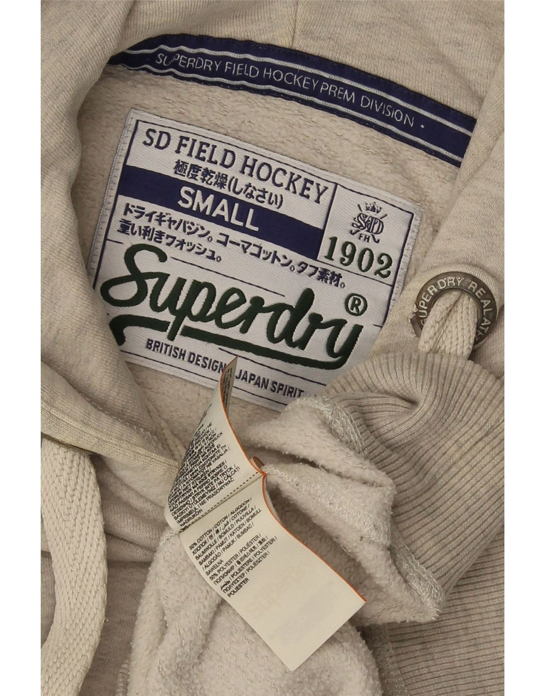 Superdry Grafisk hættetrøje til mænd, lille grå bomuld