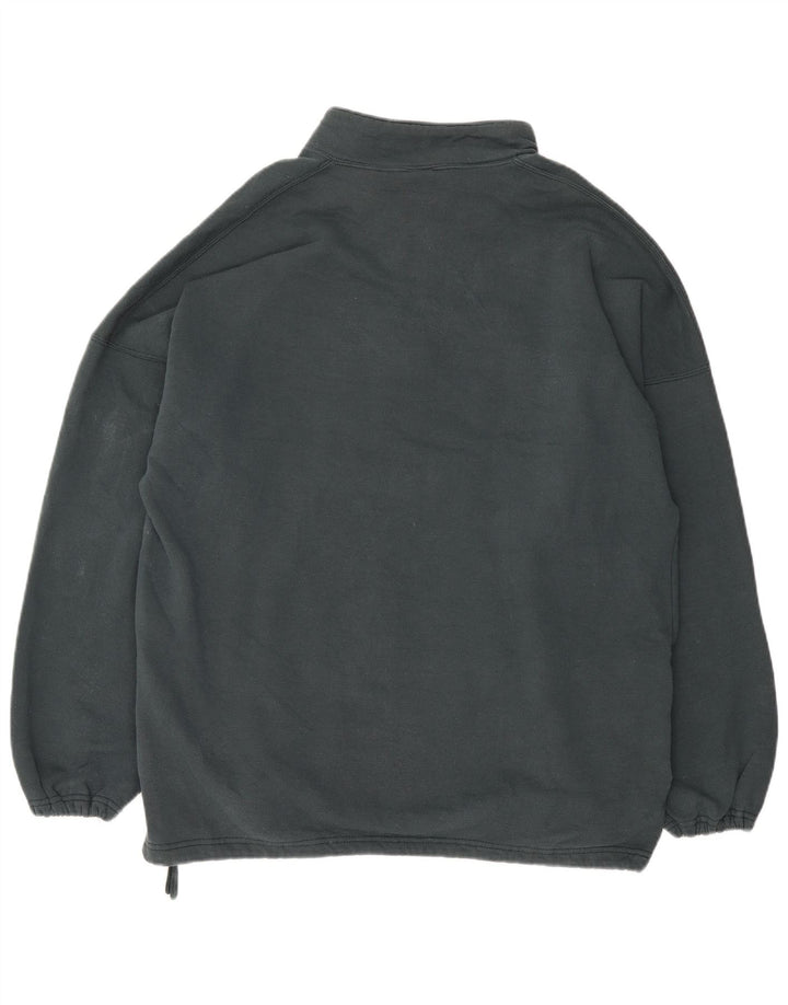 RUSSELL ATHLETIC Herre Zip Neck Sweatshirt Jumper 2XL Blå Bomuld