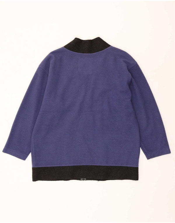 Benetton Herre Loose Fit Cardigan Sweater Small Blue Colourblock Polyester