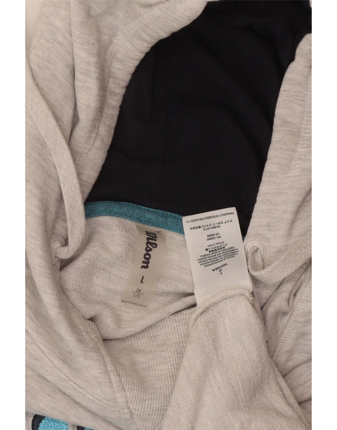 WILSON Grafisk hættetrøje til mænd, stor grå flækket bomuld