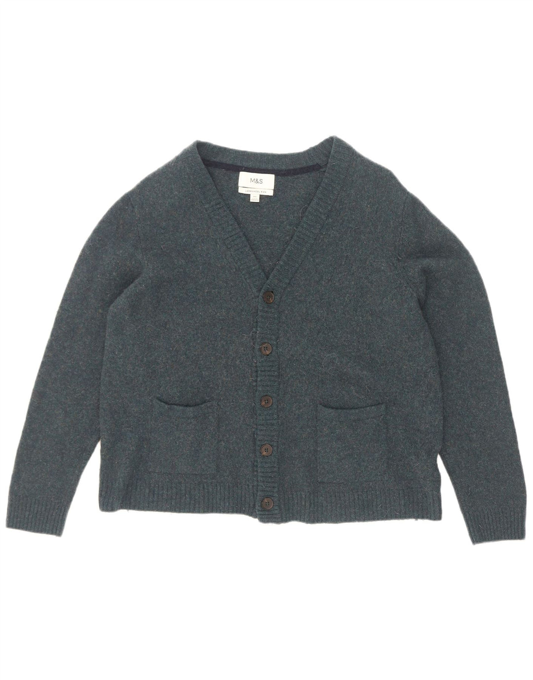 Marks & Spencer Herre Cardigan Sweater 2XL Blå Uld