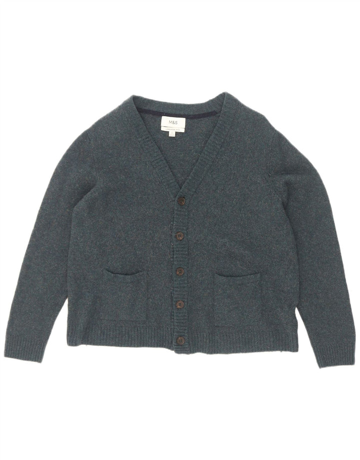 Marks & Spencer Herre Cardigan Sweater 2XL Blå Uld