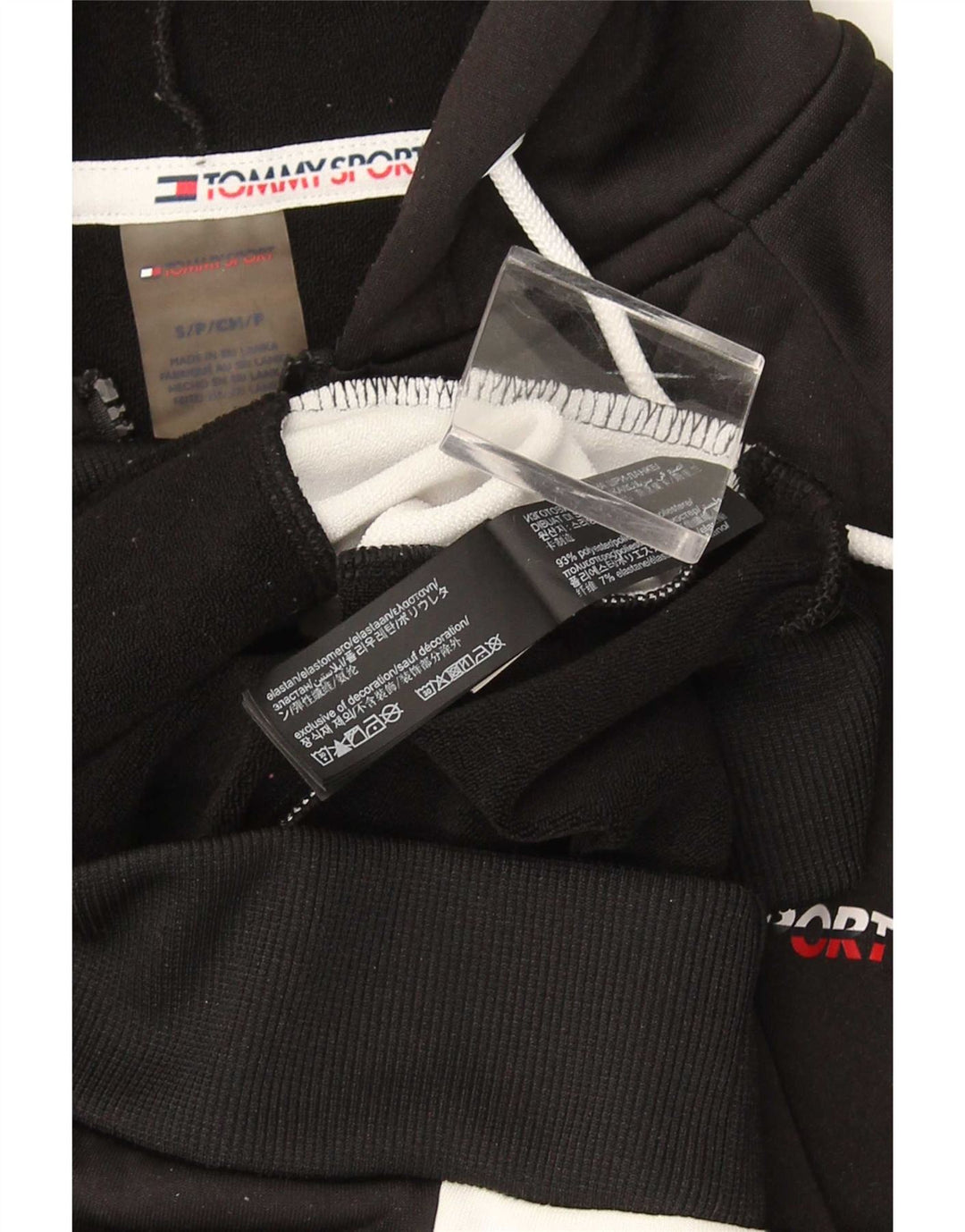 Tommy Hilfiger Herre hættetrøje med lynlås Small Black Colourblock Polyester