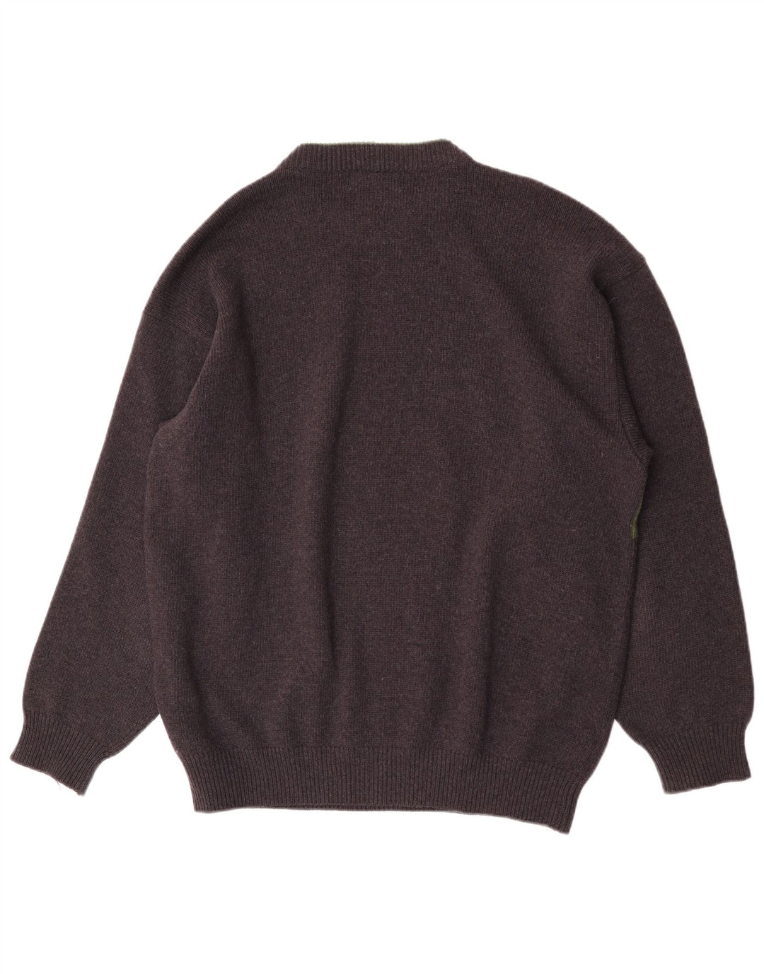 Iceberg Herre Grafisk Crew Neck Jumper Sweater XL Grå Uld Retro