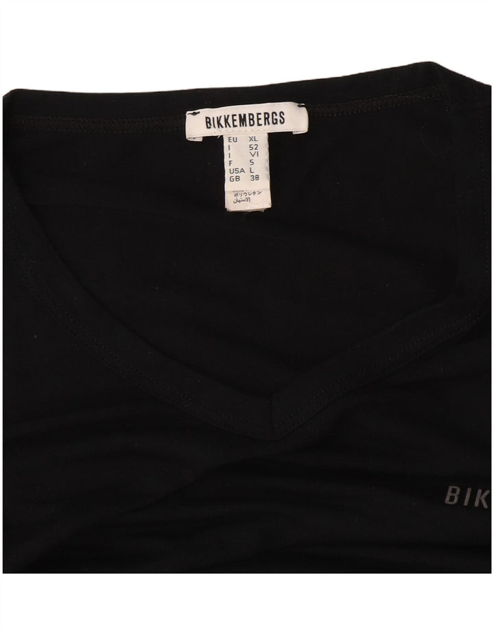 Bikkembergs Herre T-Shirt Top UK 38 Medium Sort Modal