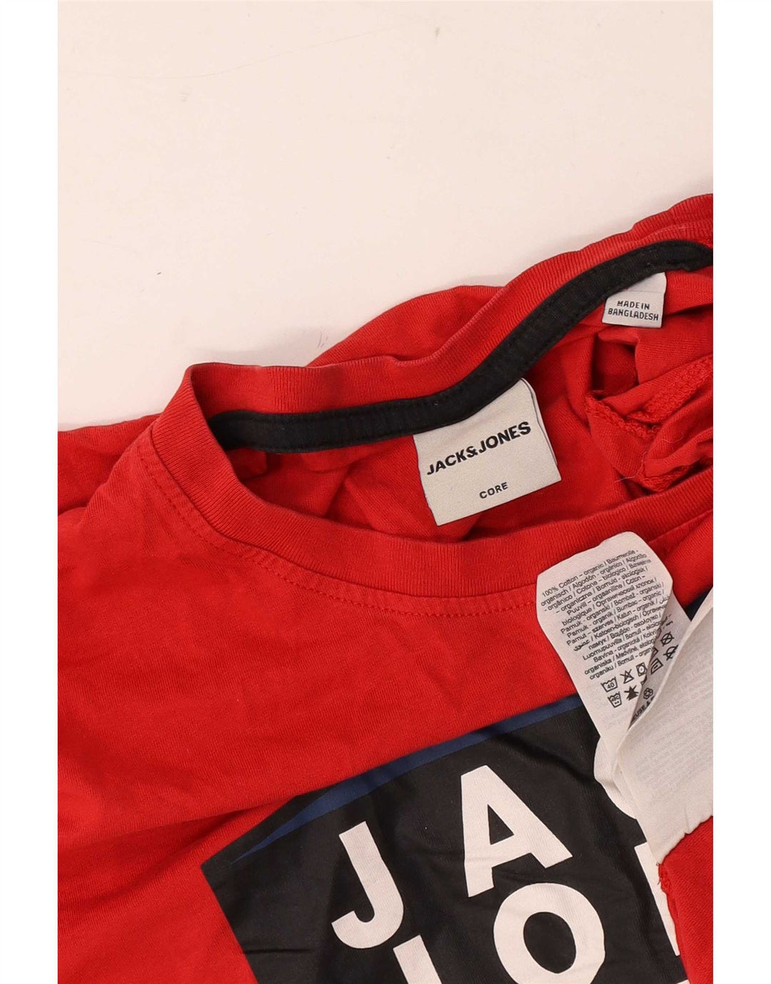Jack & Jones Herre grafisk T-shirt Top Medium Rød Bomuld
