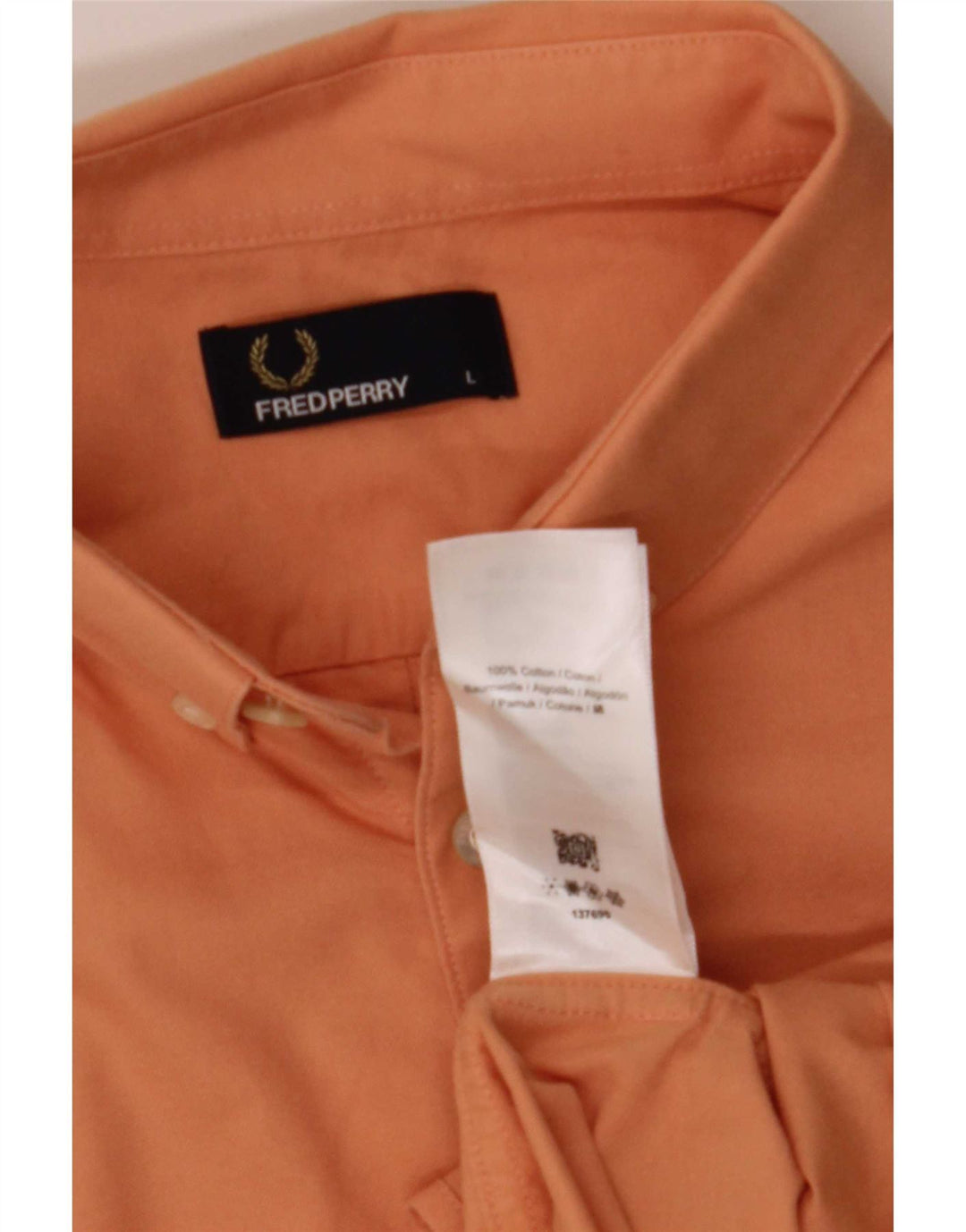 Fred Perry Kortærmet Herreskjorte Stor Orange Bomuld