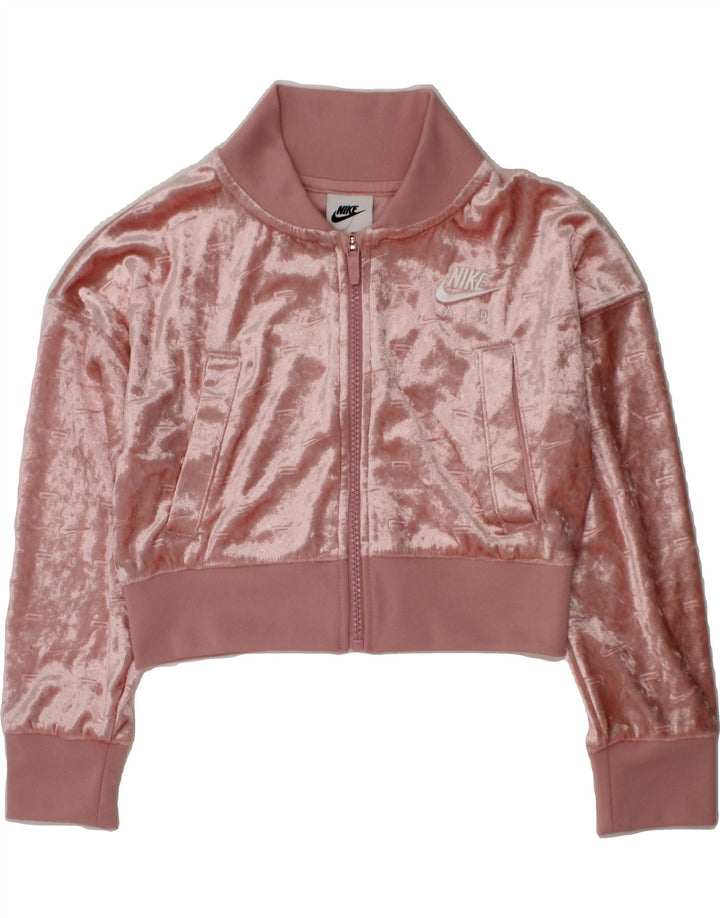 NIKE Girls Crop Tracksuit Top Jacket 7-8 Years XS  Pink Polyester Vintage Nike and Second-Hand Nike from Messina Hembry 