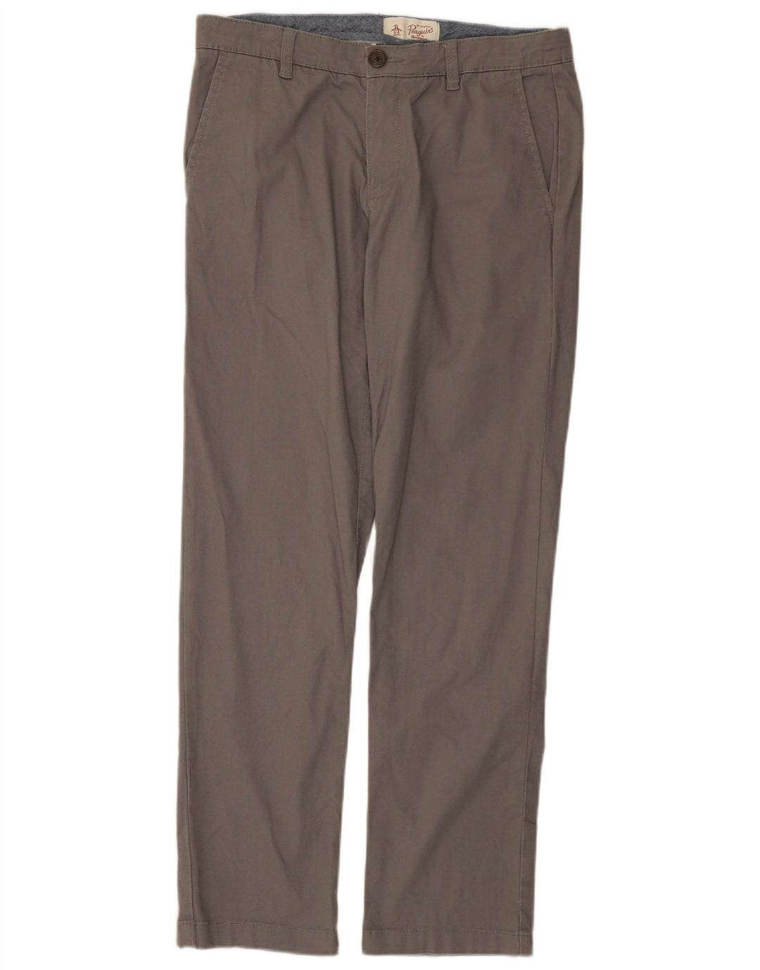 Penguin Herre Slim Chino Bukser W32 L32 Grå Bomuld