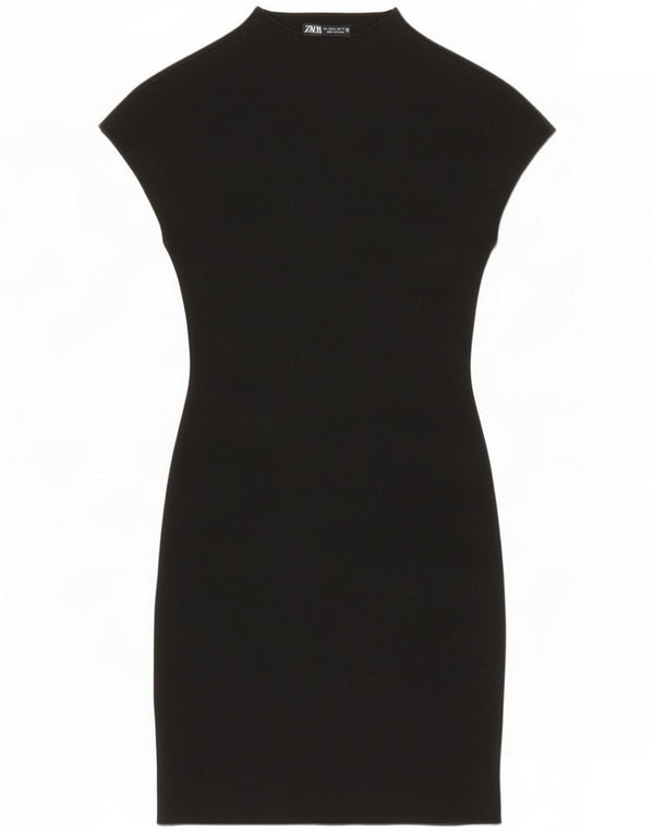 Zara Womens Sheath Dress UK 8 Small Black