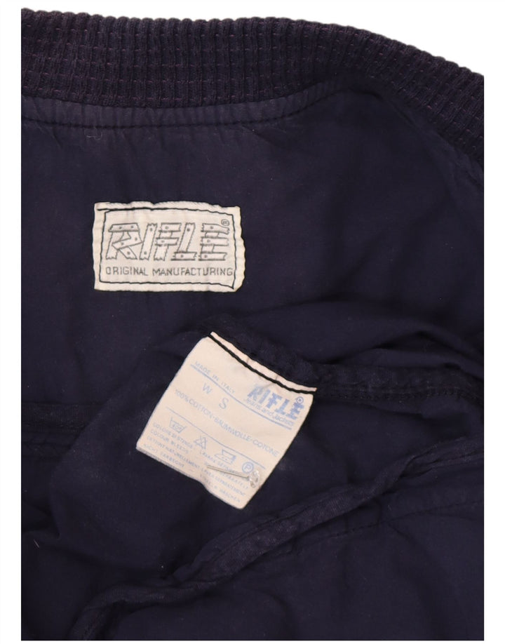 Rifle Dame Oversized Bomber Jacket UK 10 Small Navy Blue Bomuld