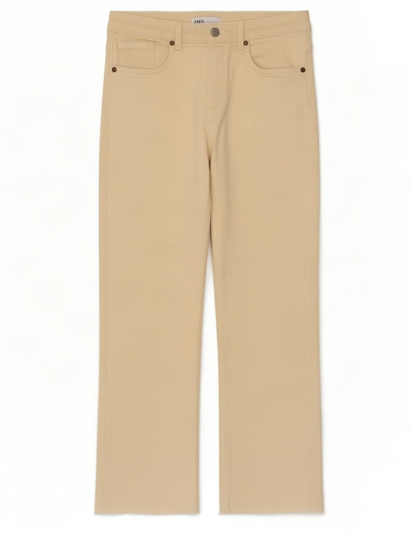 Zara Womens High Waist Cropped Jeans EU 40 Medium W30 L25 Off White
