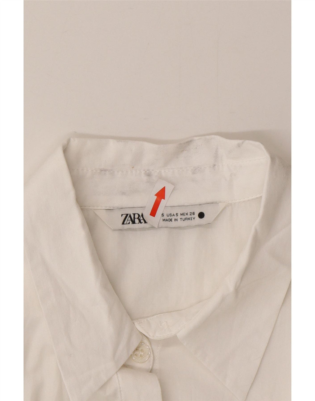 Zara Dame Asymmetrisk Skjorte Bluse UK 10 Small White Bomuld