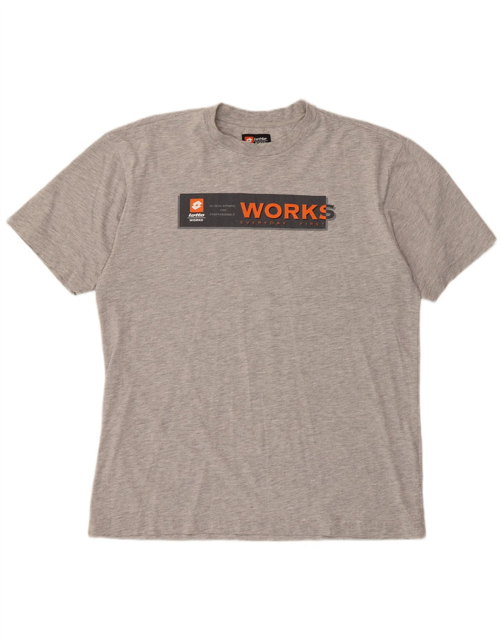 LOTTO Herre Grafisk T-Shirt Top XL Grå