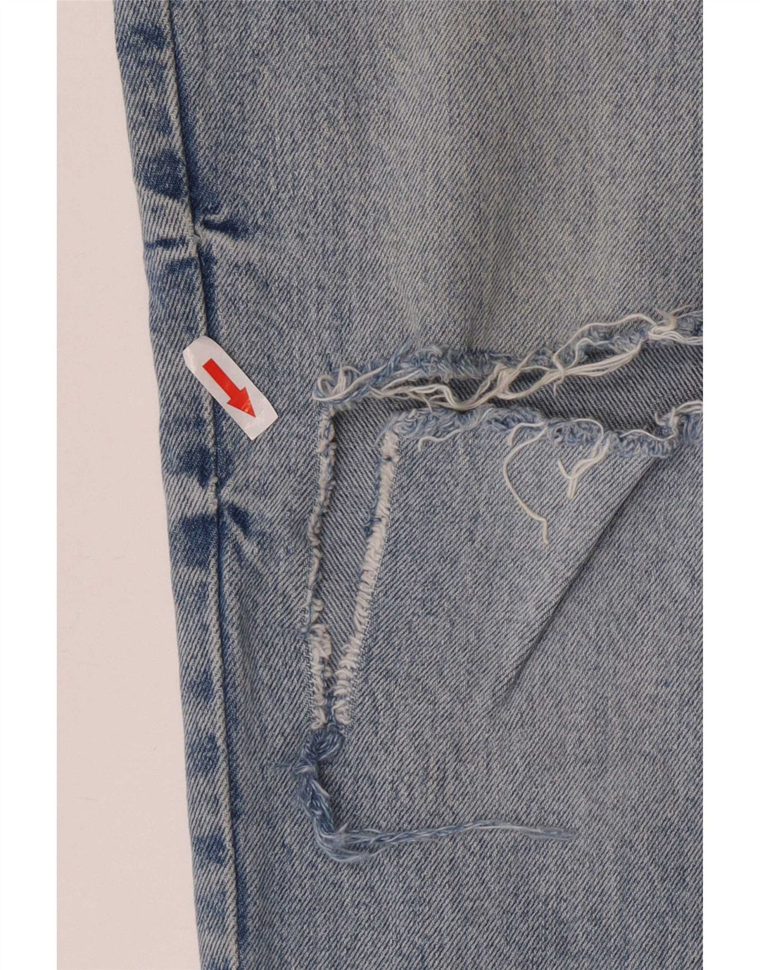 Zara Dame Distressed Straight Jeans EU 40 Medium W30 L28 Blå
