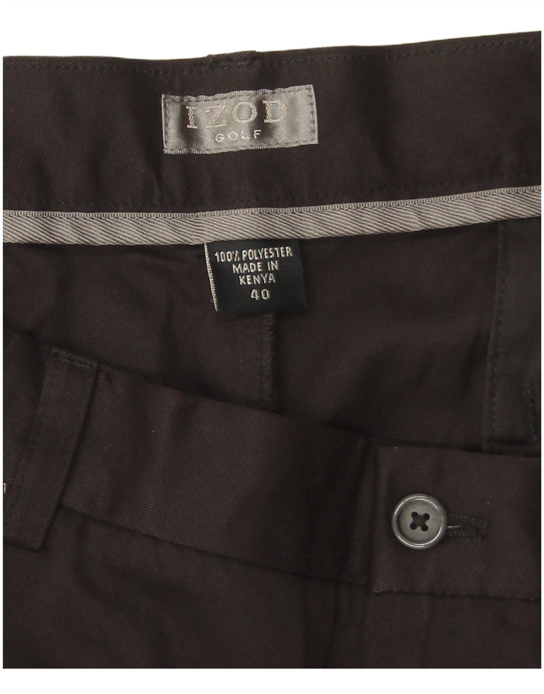 Izod Mens Golf Chino Shorts W40 XL Black Polyester