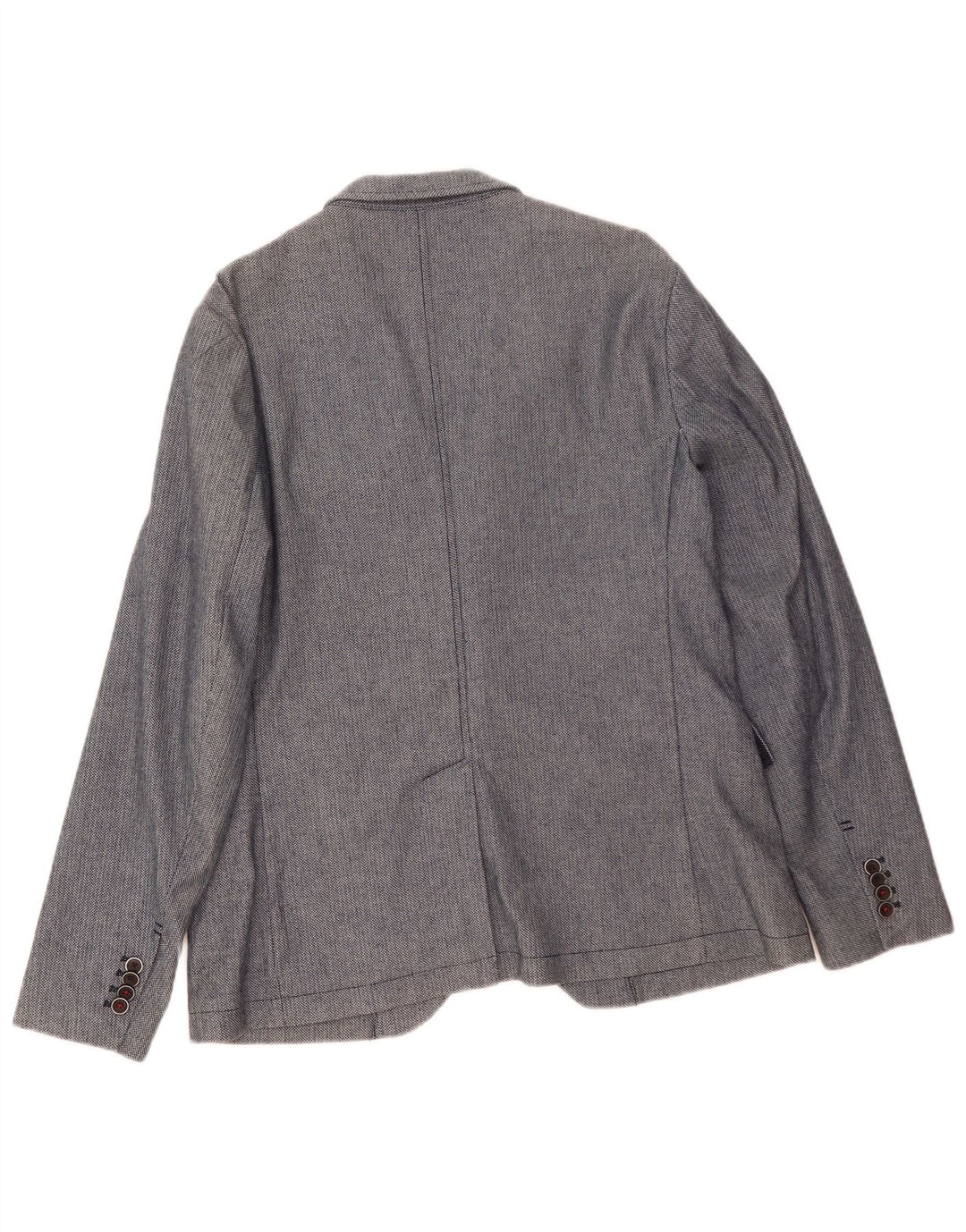 Zara Herre 2-knaps blazerjakke EU 54 XL Blå Geometrisk Polyester