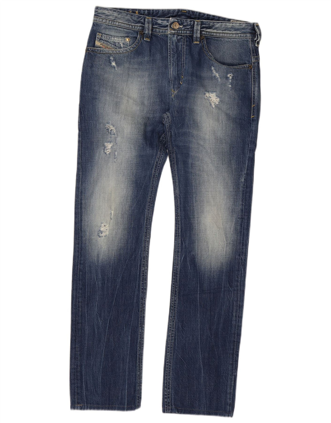 Diesel Herre Thavar Distressed Slim Skinny Jeans W31 L31 Blå