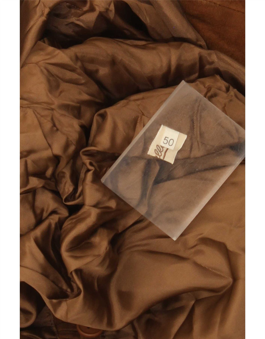 Vintage dame ruskind dobbeltradet blazerjakke IT 50 XL beige læder