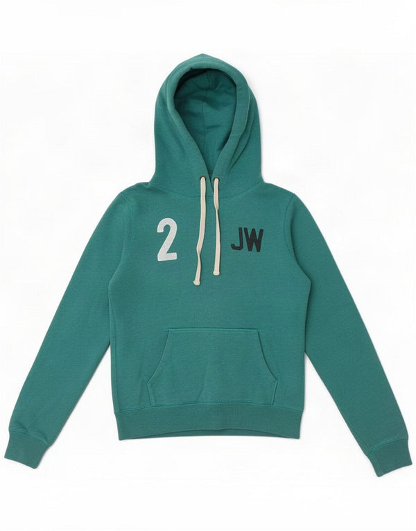 Jack Wills Grafisk hættetrøje til kvinder UK 10 Small Green Cotton