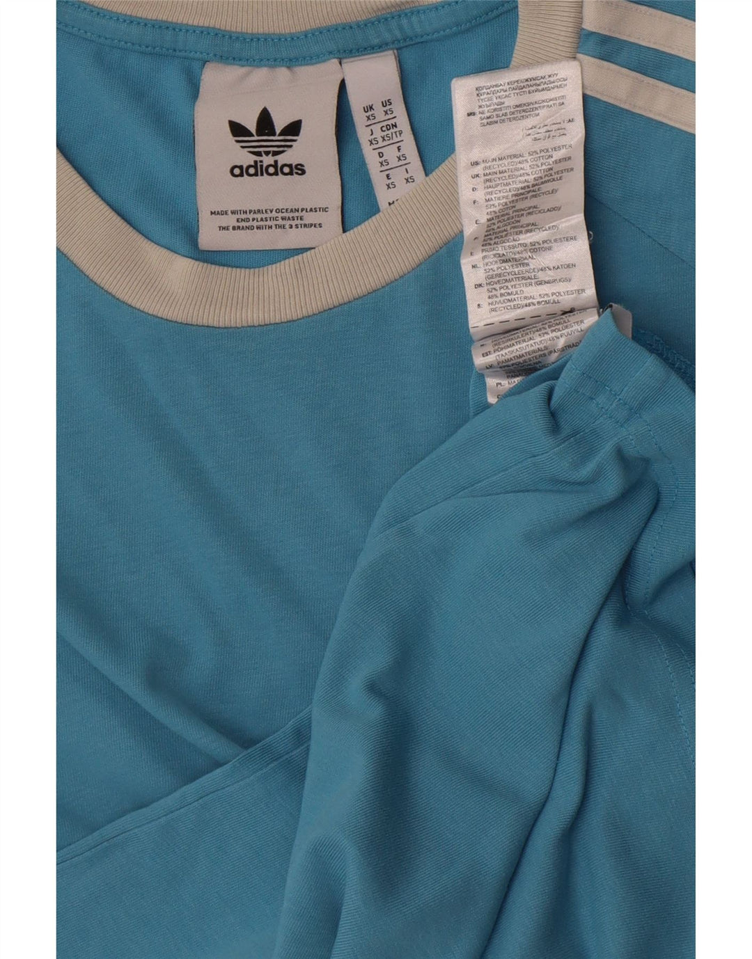Adidas Herre T-Shirt Top XS Blå Polyester