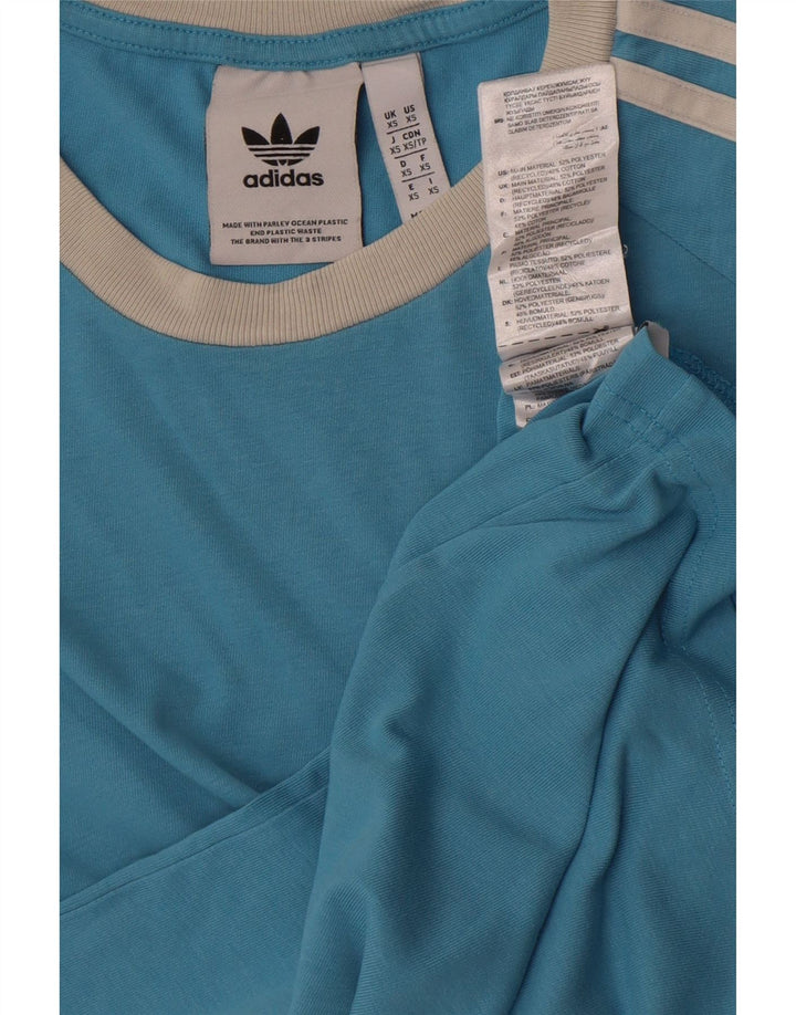 Adidas Herre T-Shirt Top XS Blå Polyester