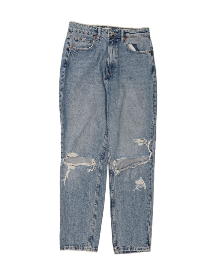 ZARA Womens Distressed Straight Jeans EU 38 Small W28 L28 Blue Cotton Vintage Zara and Second-Hand Zara from Messina Hembry 