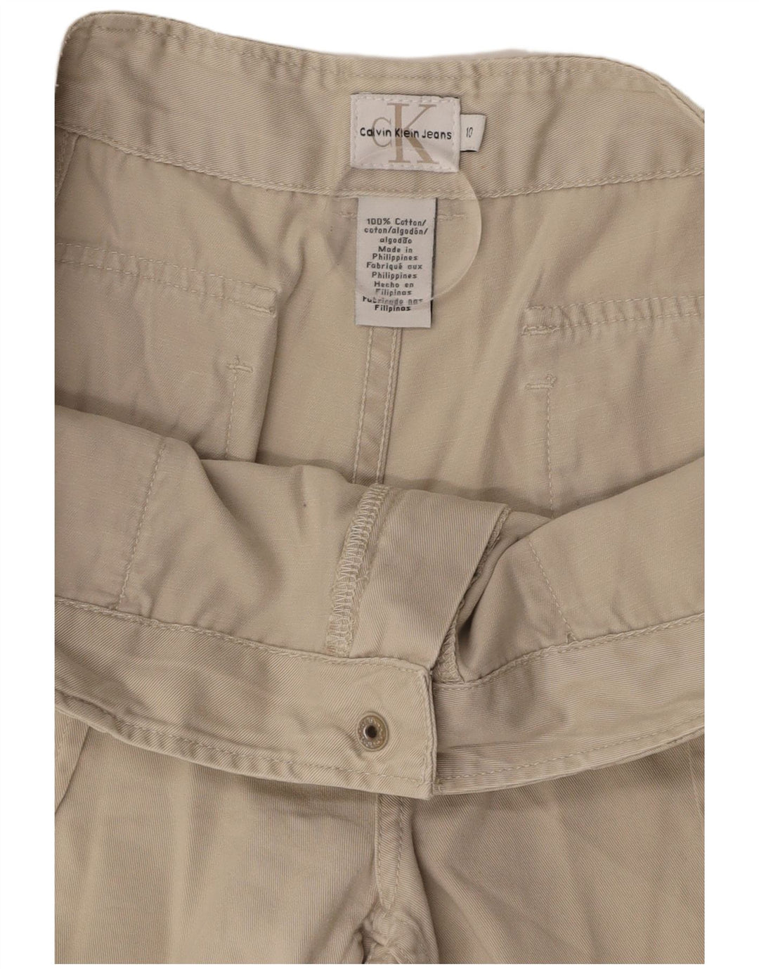 CALVIN KLEIN Dameshorts US 10 Medium W27 Grøn Bomuld