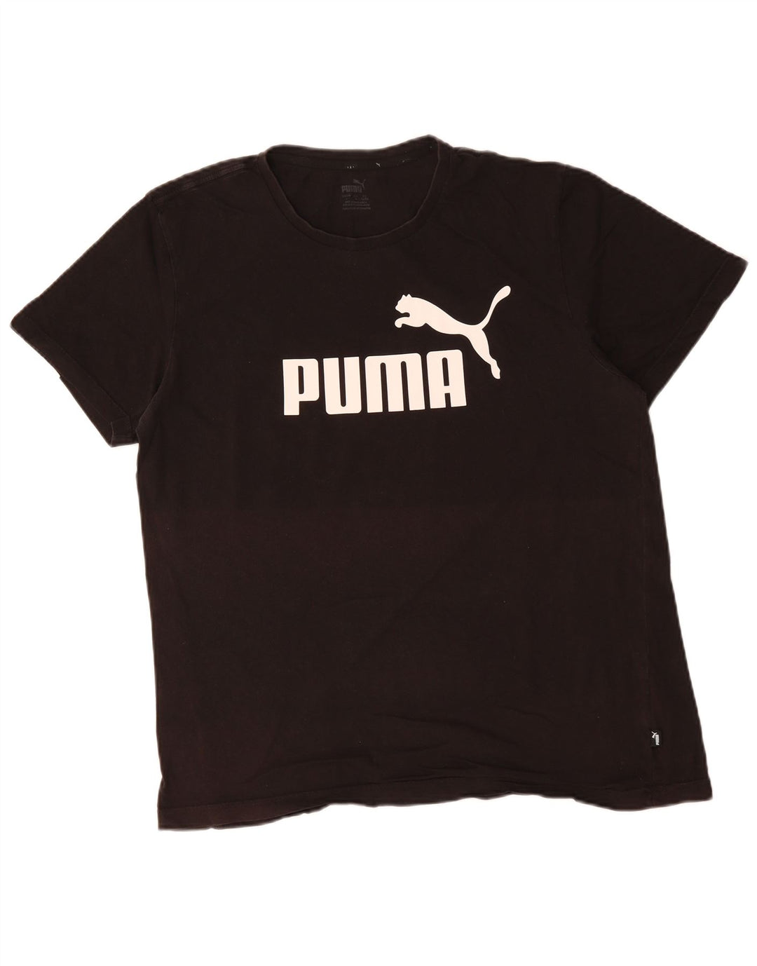 Puma Herre Grafisk T-Shirt Top Stor Sort Bomuld