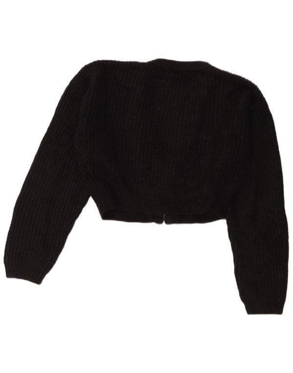 Zara Womens Oversized Bolero Cardigan Sweater UK 10 Small Black Acryl