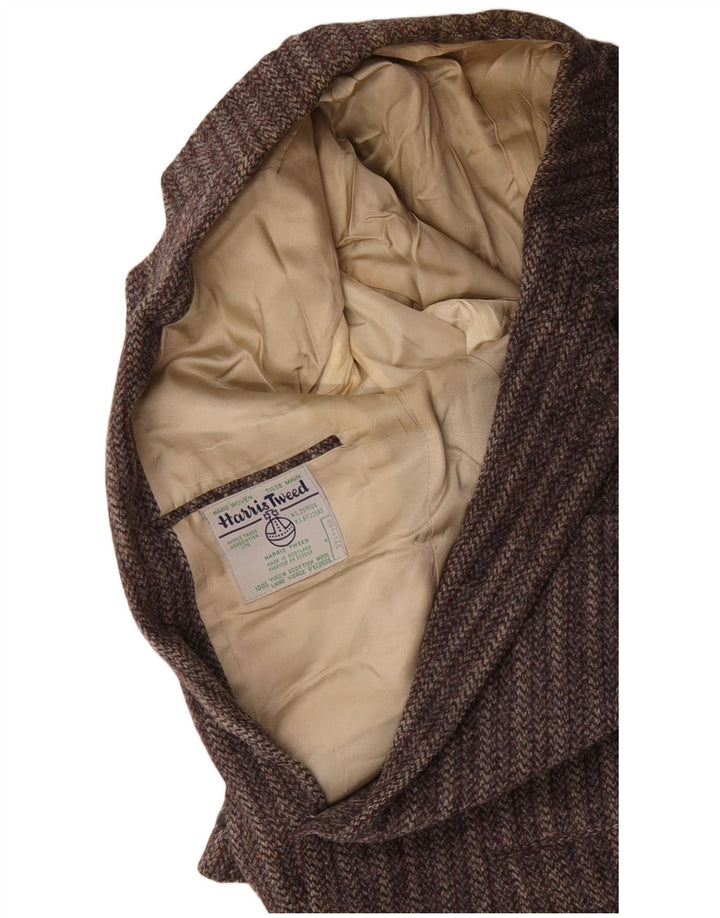 HARRIS TWEED Herre 2-knaps blazerjakke UK 38 Mellem grå stribet