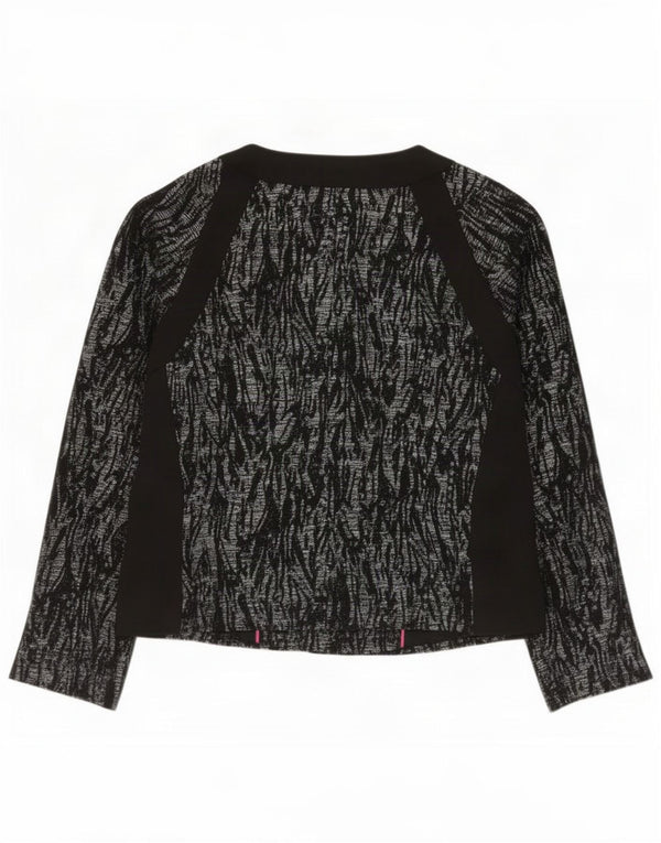 Marks & Spencer Dame Abstrakt mønster Blazer Jacket UK 16 Large Black