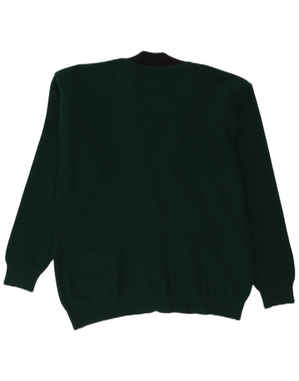Navigare Herre cardigan sweater Medium Grøn Colourblock Uld