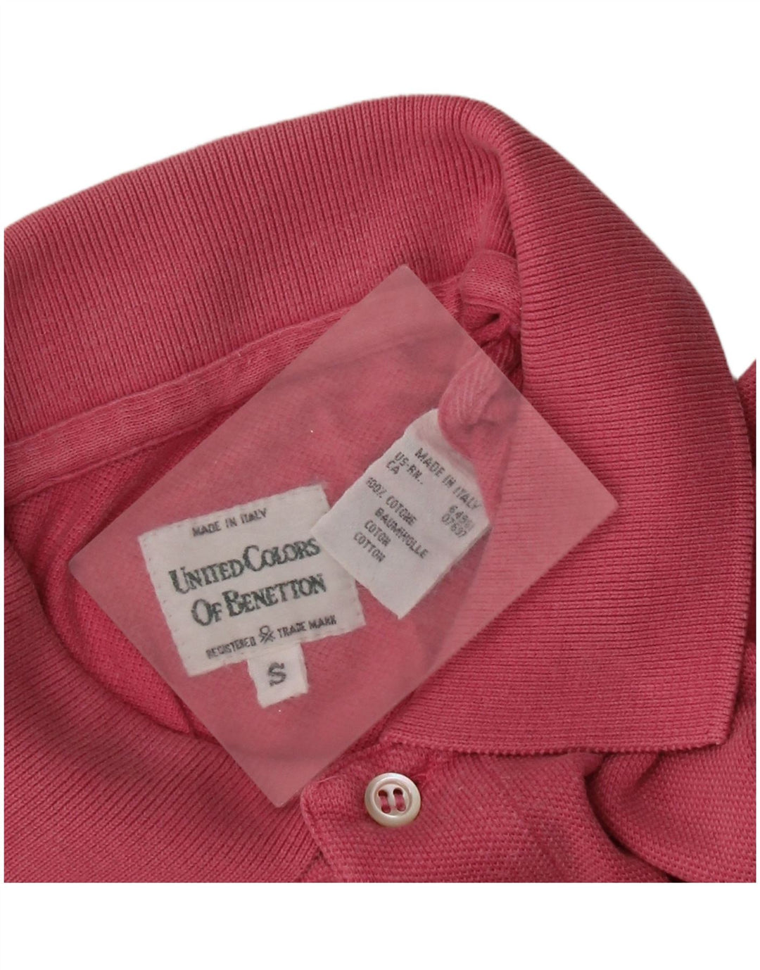 Benetton Herre Polo Shirt Lille Pink Bomuld