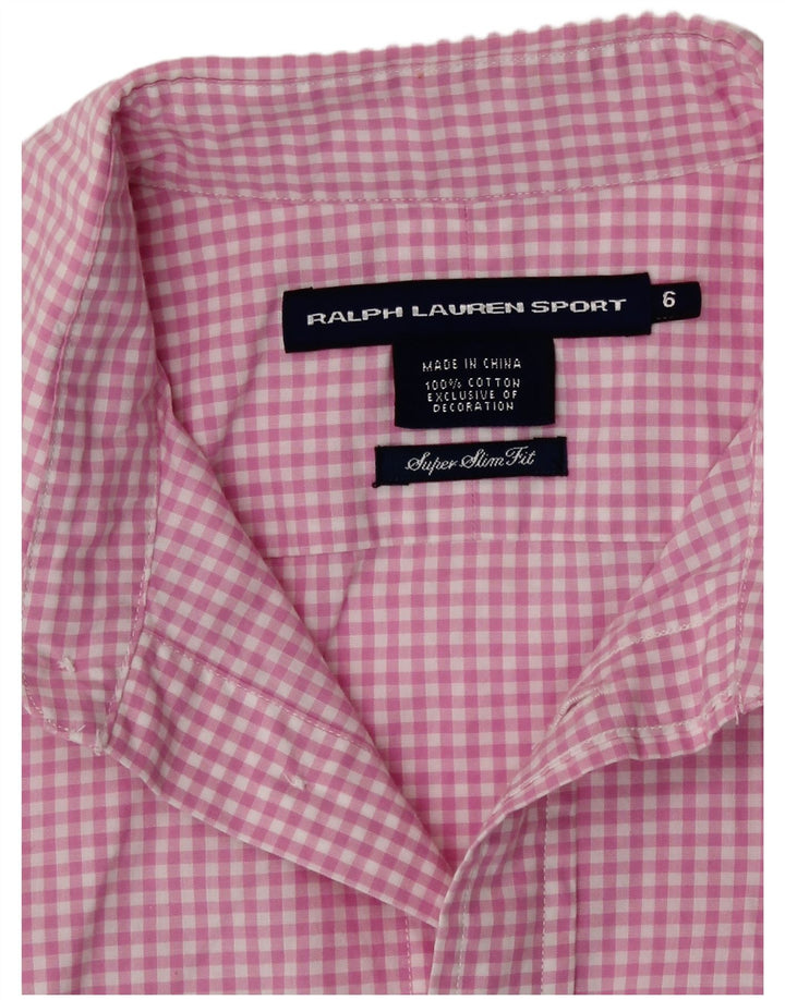 Ralph Lauren Kortærmet skjorte til kvinder US 6 Medium Pink Gingham
