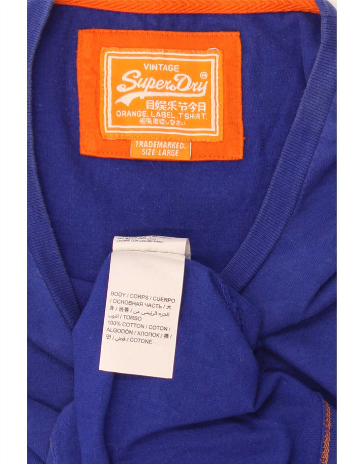 Superdry T-shirt top til mænd, stor blå bomuld