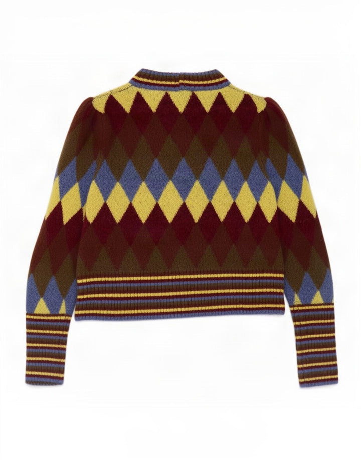 Zara Dame Turtle Neck Jumper Sweater UK 10 Small Multicolor